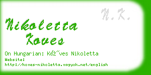 nikoletta koves business card